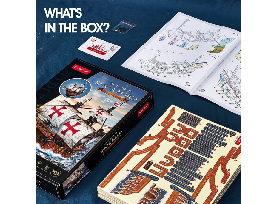 CUBICFUN 3D puzzle Loď Santa Maria 204 dílků