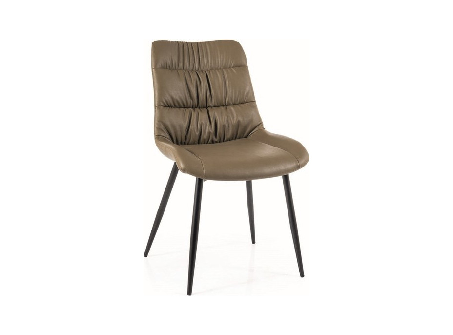 Jídelní židle LOUIS - černá/olivově hnědá eko kůže