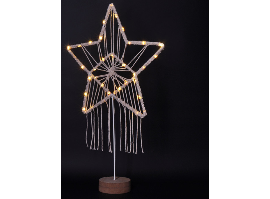 Vánoční LED hvězda stolní - pletená - 35 LED