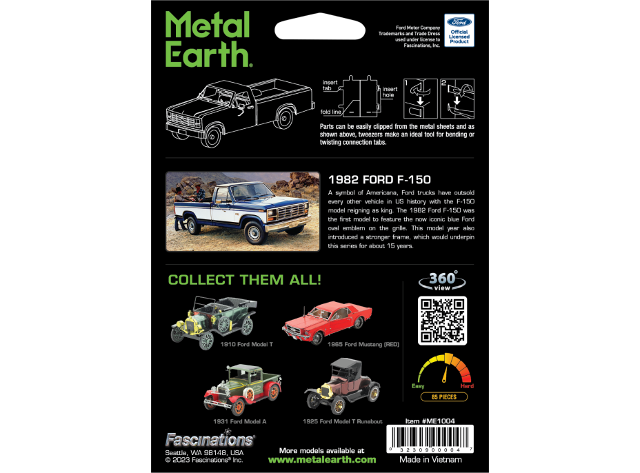 METAL EARTH 3D puzzle Ford F-150 Truck 1982