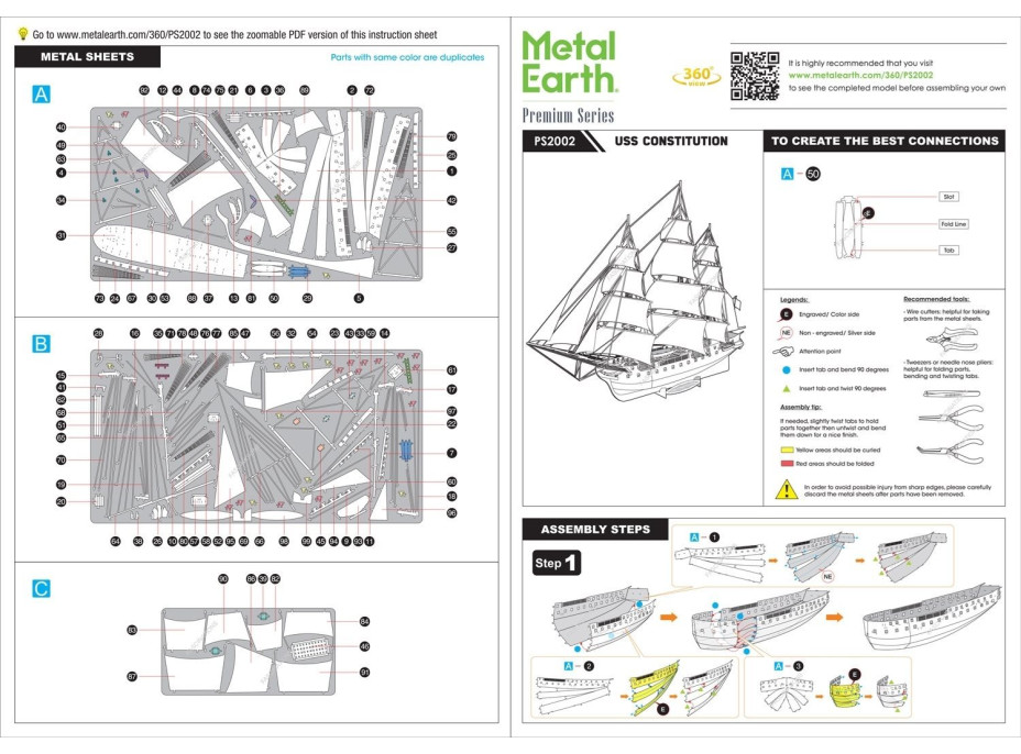 METAL EARTH 3D puzzle Premium Series: Loď USS Construction