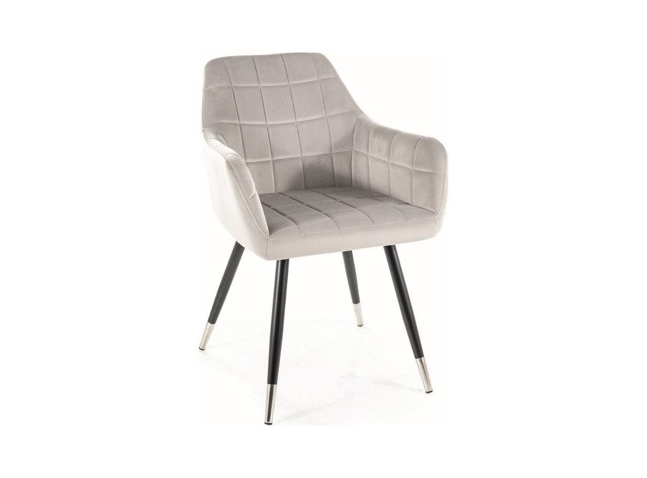 Jídelní židle NUKE - chromová/černá/světle šedá