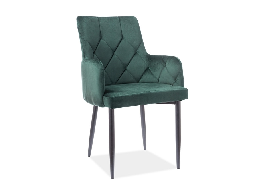 Jídelní židle RICHARD - černá/tmavě zelená