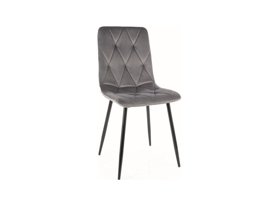 Jídelní židle TOM Velvet - černá/šedá
