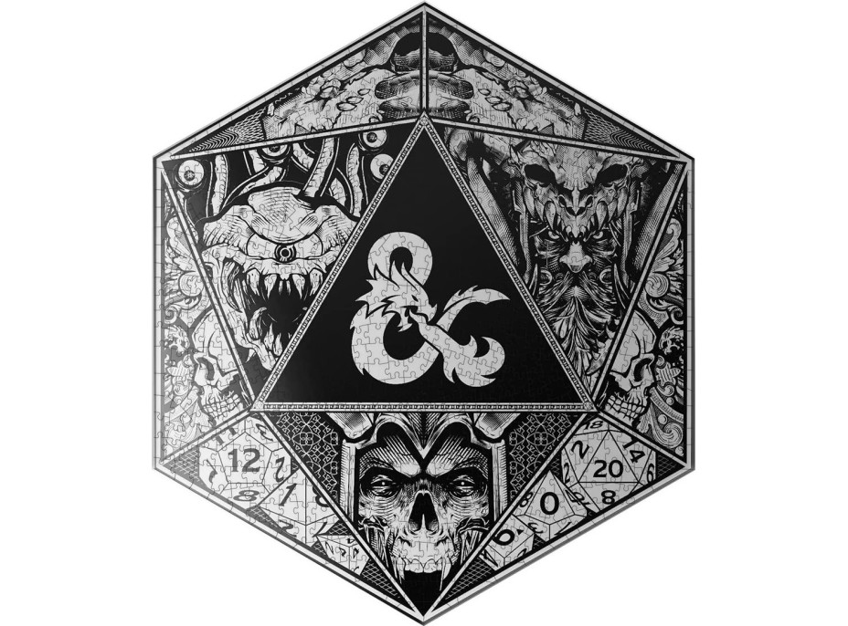 Metalické puzzle Dungeons&Dragons 750 dílků v plechové krabičce