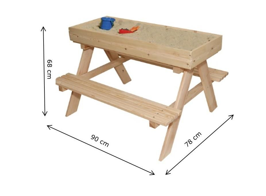 Dětský dřevěný zahradní set + pískoviště + tabule