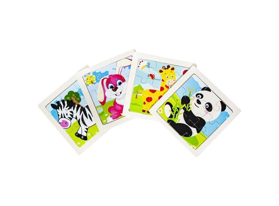 Dřevěné puzzle - Zvířátka - 4 kusy