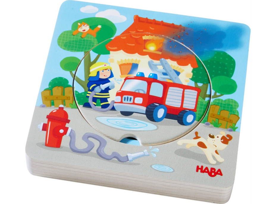 HABA Dřevěná vícevrstvá vkládačka Hasiči