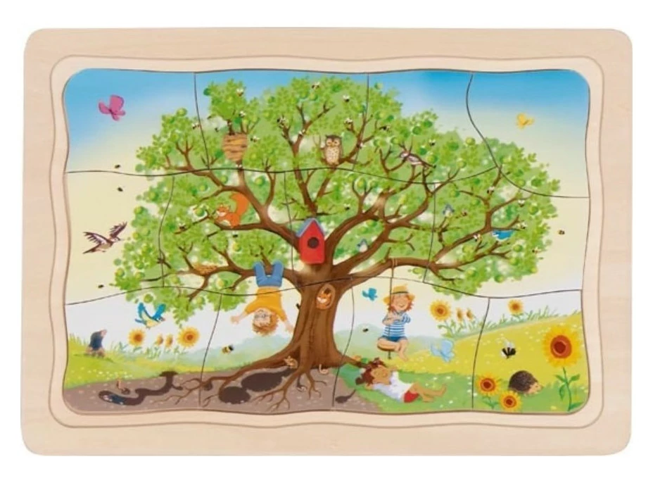 GOKI Vícevrstvé puzzle Jabloň v ročních obdobích