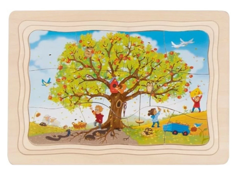 GOKI Vícevrstvé puzzle Jabloň v ročních obdobích