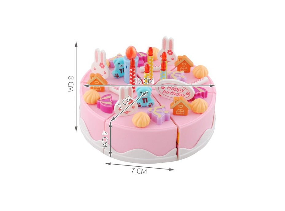 Narozeninový dort - 75 prvků - růžový