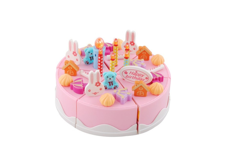 Narozeninový dort - 75 prvků - růžový
