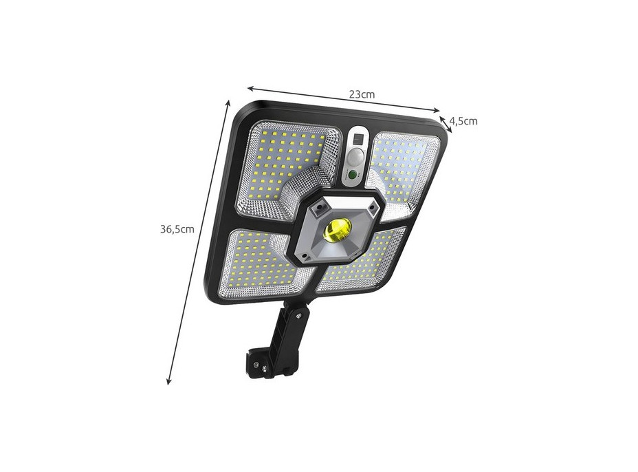 Solární venkovní lampa 220 LED s PIR čidlem pohybu/soumraku