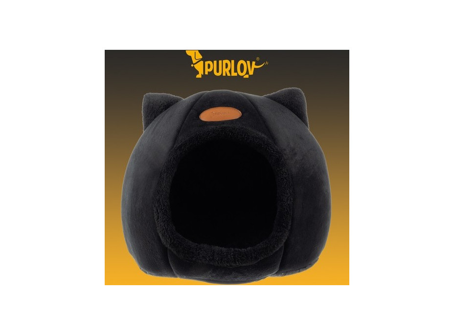 Plyšový pelíšek pro kočky - černý