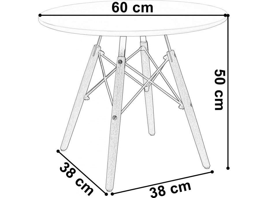 Konferenční stolek Massimo 60 cm - bílý