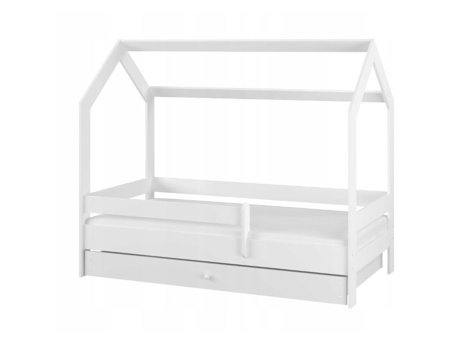 Dětská domečková postel se šuplíkem LITTLE HOUSE - bílá - 180x80 cm