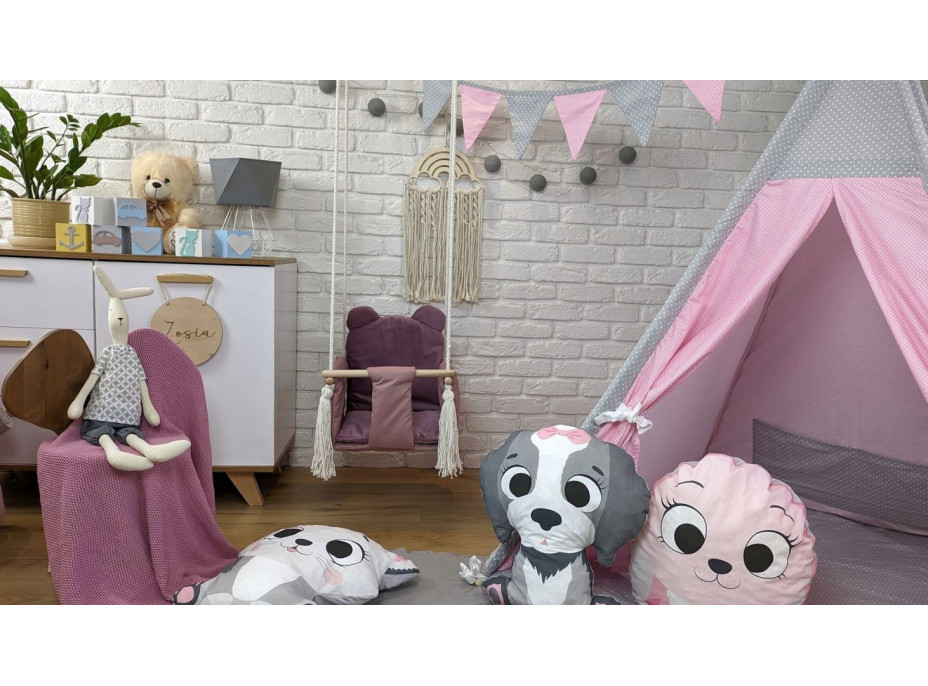 Dětská houpačka LULLABY - STARORŮŽOVÁ