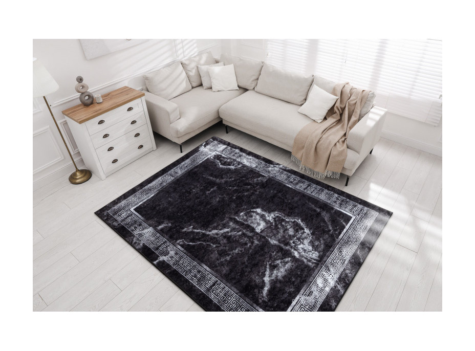 Kusový koberec Miro 51278.810 Marble black / white