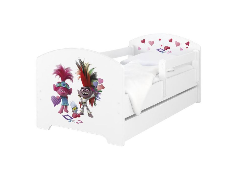Dětská postel OSKAR - 160x80 cm - Trollové - Vystřihovánky