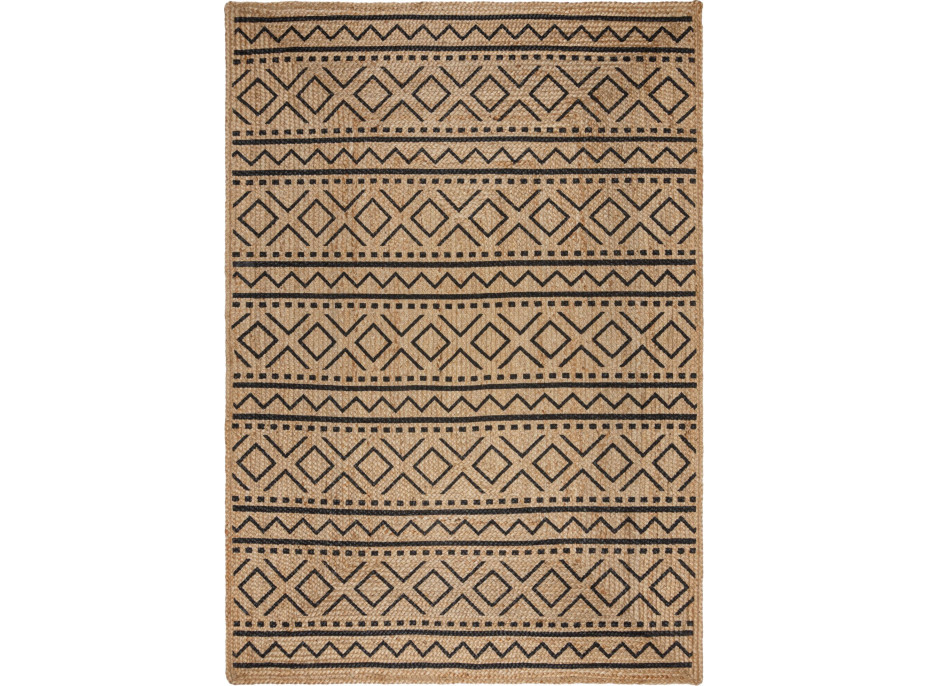 Kusový koberec Printed Jute Luis Natural/Black