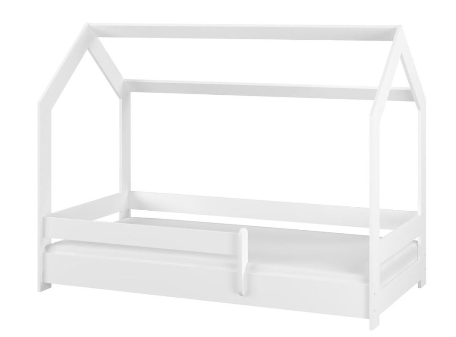 Dětská domečková postel s přistýlkou LITTLE HOUSE - bílá - 180x80 cm