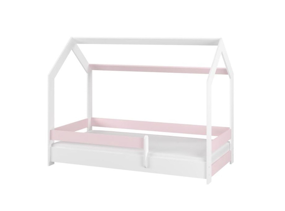 Dětská domečková postel s přistýlkou LITTLE HOUSE - růžová - 180x80 cm