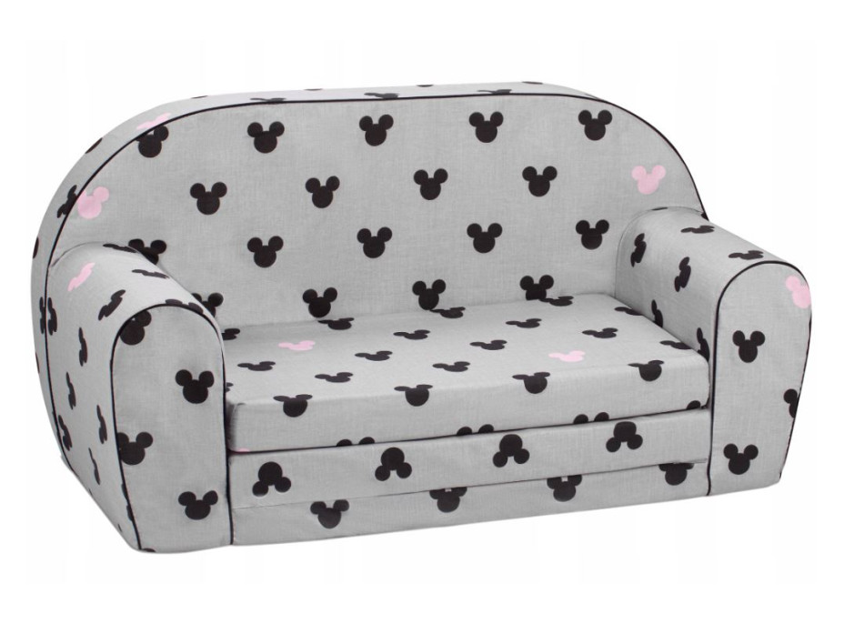 Dětská rozkládací MINI pohovka Myška Minnie - šedá