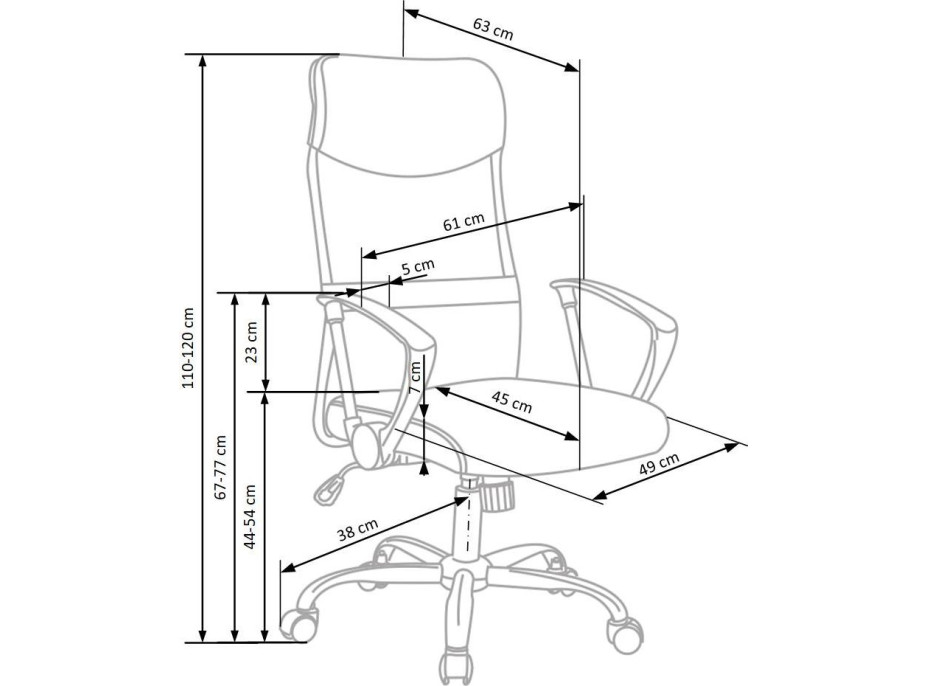 Kancelářská židle BARCELONA - šedá/černá