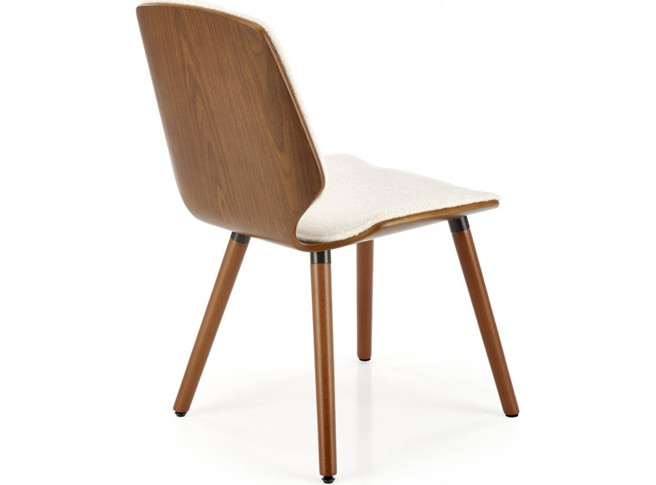 Jídelní židle MIA - krémová/dekor ořech