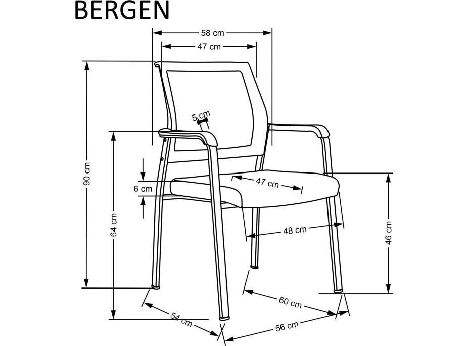 Kancelářská židle BERGEN - černá