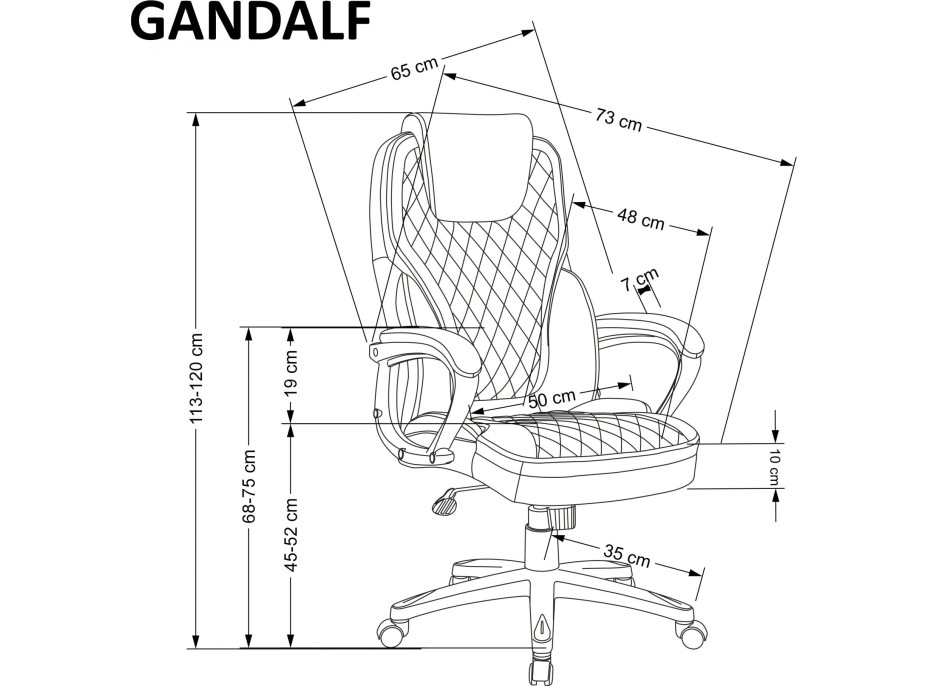 Kancelářská židle GANDALF - černá/šedá