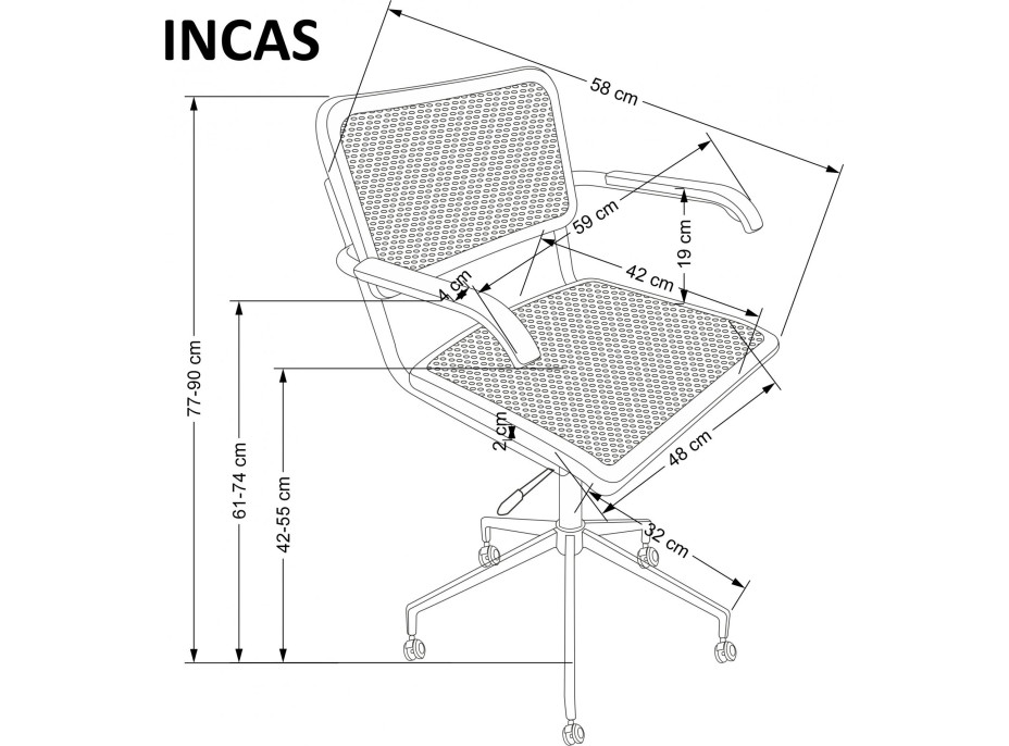 Kancelářská židle INCAS - hnědá/černá