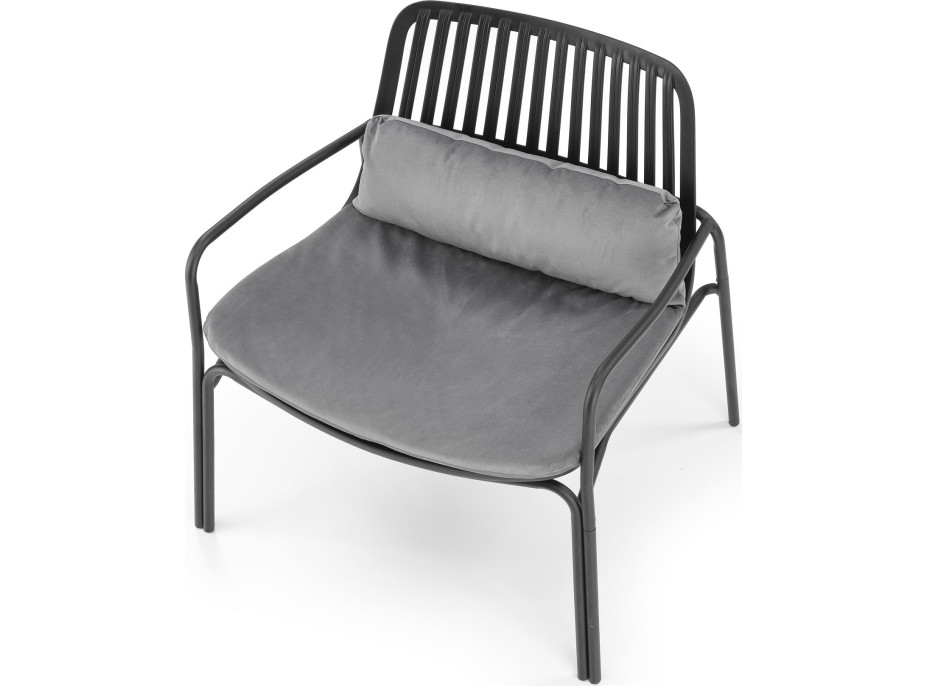 Křeslo MELBY - kovové - černé/šedé