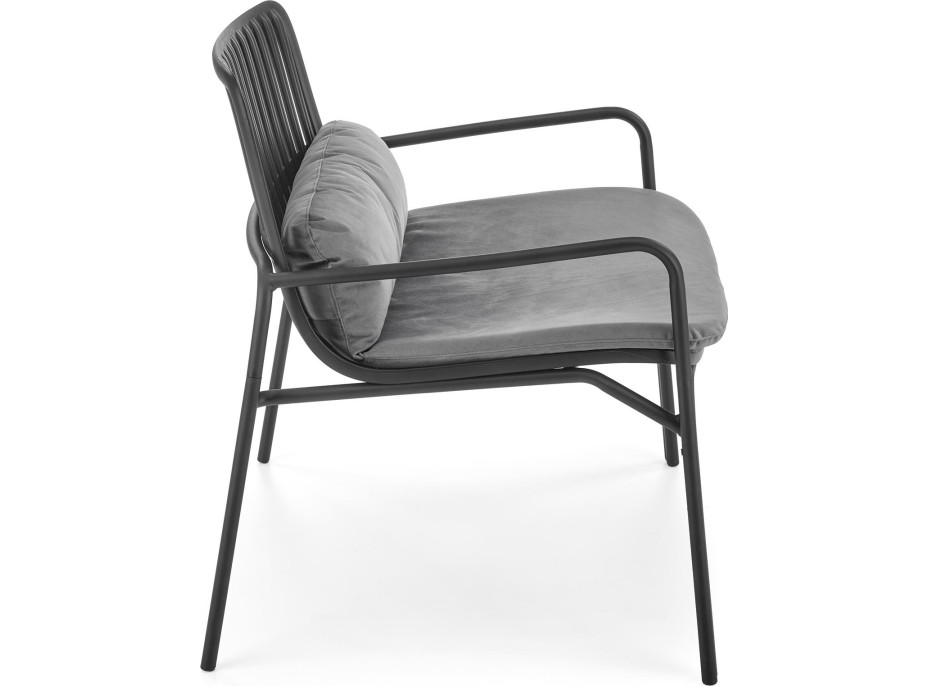 Křeslo MELBY - kovové - černé/šedé