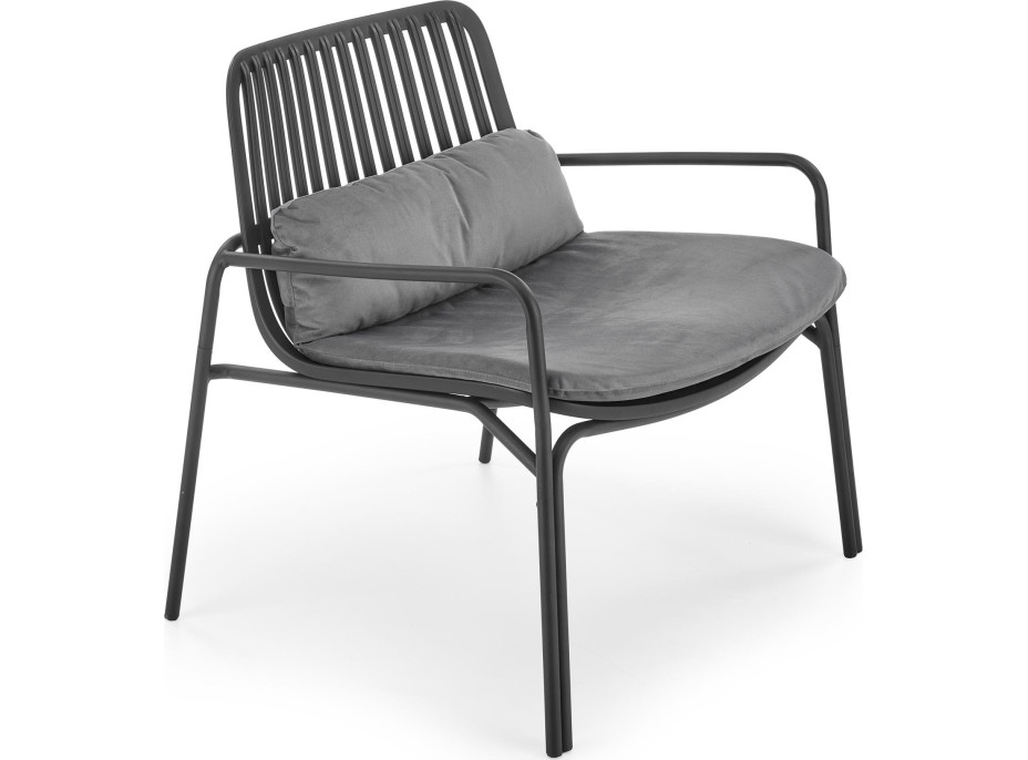 Křeslo MELBY - kovové - černé/šedé