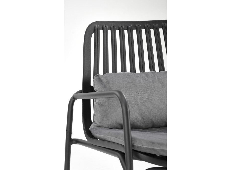 Křeslo MELBY - kovové - černé/šedé