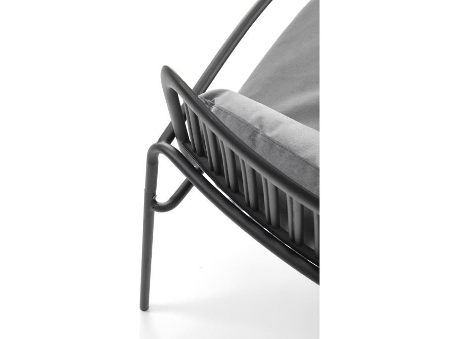 Křeslo MELBY - kovové - černé/šedé