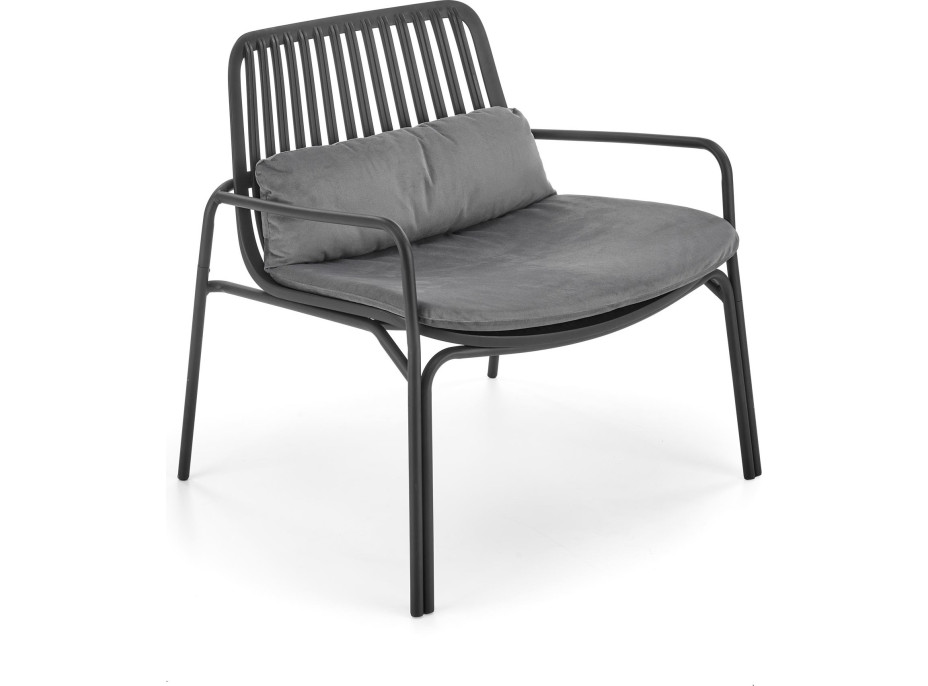 Křeslo MELBY - kovové - černé/šedé