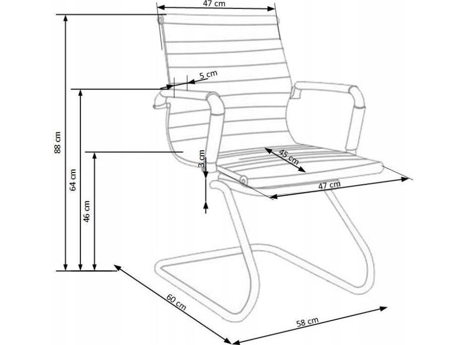 Kancelářská židle PRESTIGE SKID - černá