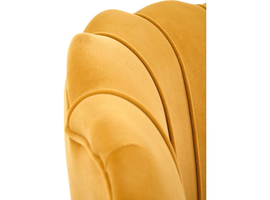 Křeslo AMORTO - čalouněné - hořčicové/černé