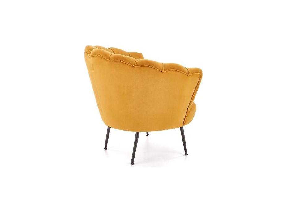 Křeslo AMORTO - čalouněné - hořčicové/černé