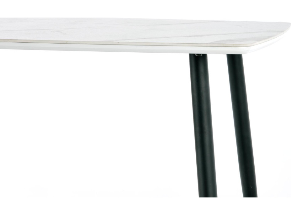 Jídelní stůl MARCO - 120x70x77 cm - bílý mramor/černý