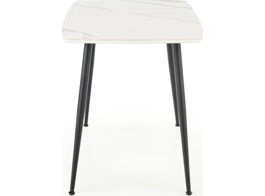 Jídelní stůl MARCO - 120x70x77 cm - bílý mramor/černý