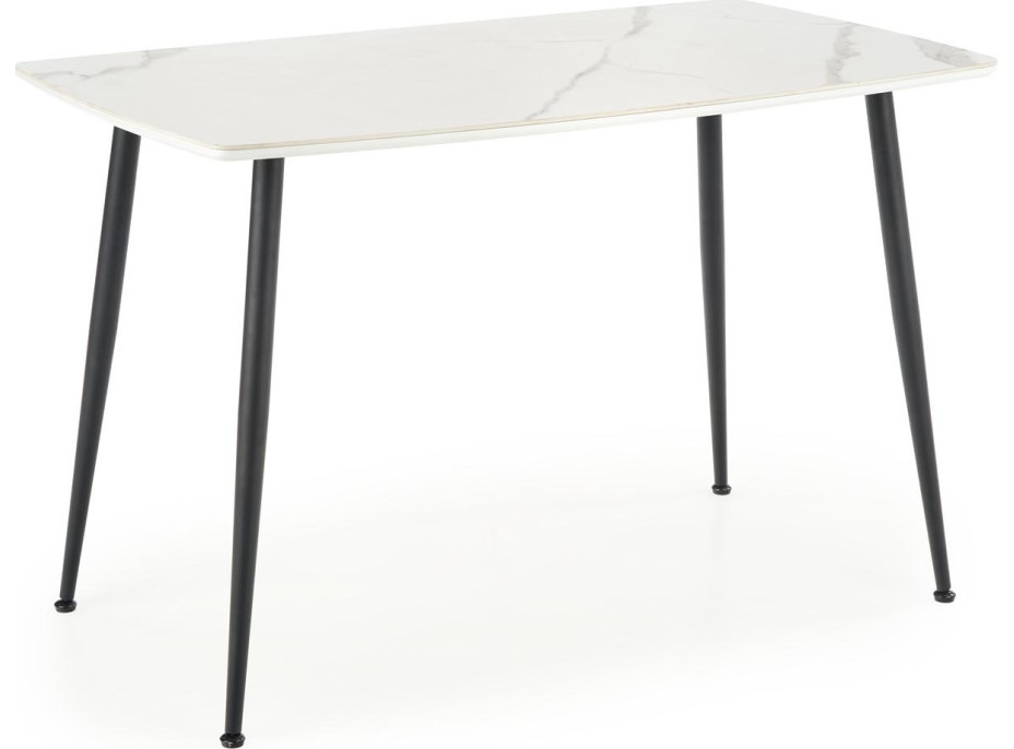 Jídelní stůl MARCO - 120x70x77 cm - bílý mramor/černý