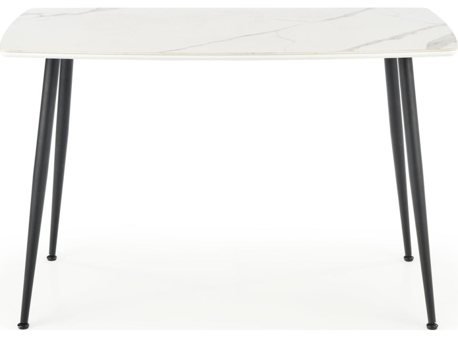 Jídelní stůl MARCO - 120x70x77 cm - bílý mramor/černý