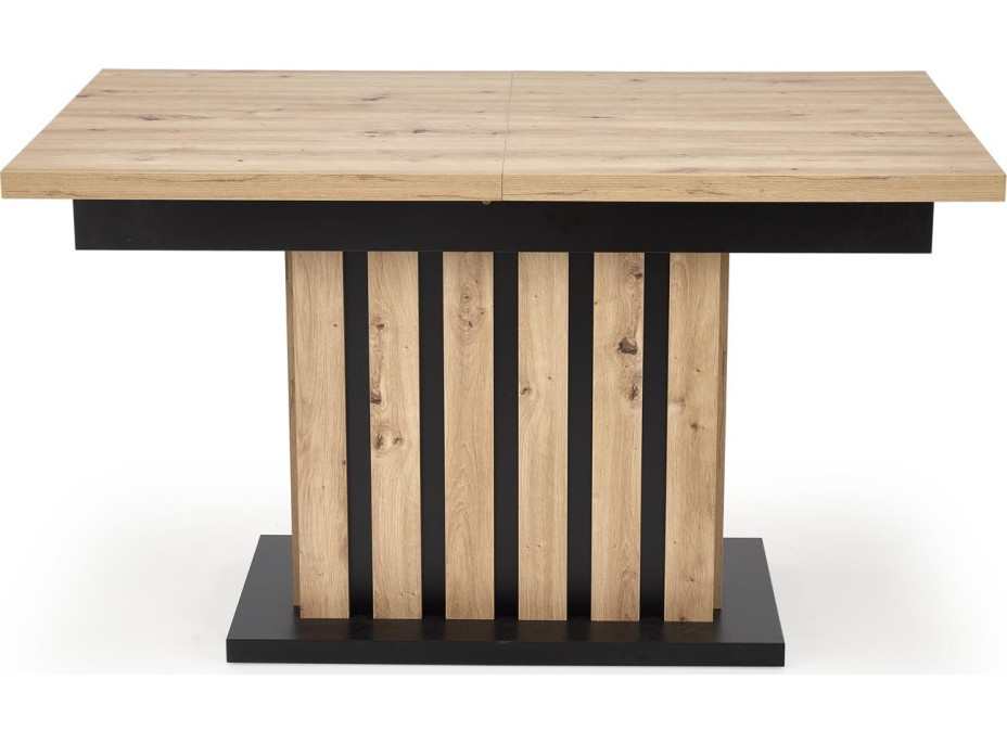 Jídelní stůl LAMELLO - 130(180)x80x76 cm - rozkládací - dub artisan/černý