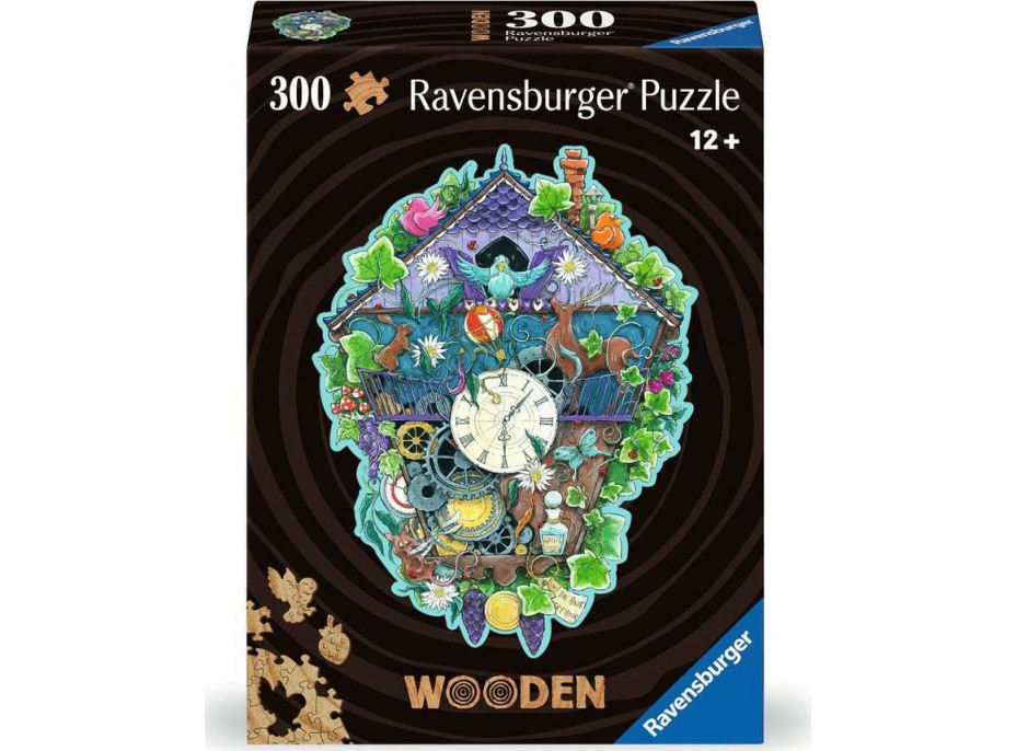 RAVENSBURGER Dřevěné obrysové puzzle Kukačkové hodiny 300 dílků