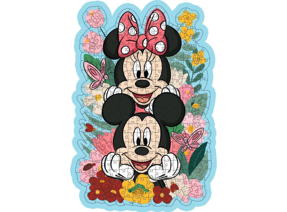 RAVENSBURGER Dřevěné obrysové puzzle Mickey a Minnie 300 dílků