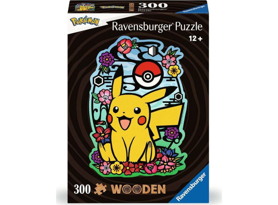 RAVENSBURGER Dřevěné obrysové puzzle Pikachu 300 dílků