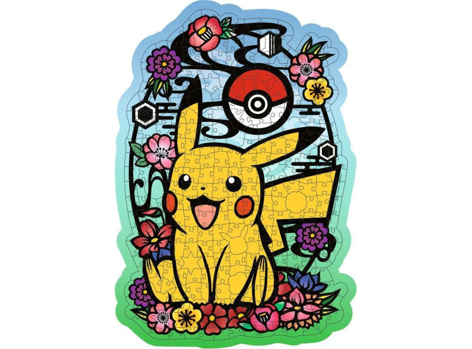 RAVENSBURGER Dřevěné obrysové puzzle Pikachu 300 dílků